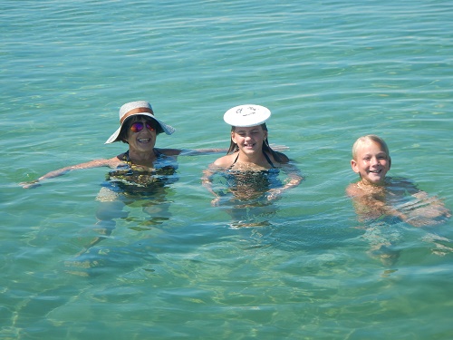 2016 Mitchels Bay Kathy Madi and Barrett swim