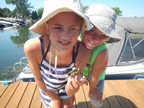 2016 Mitchels Bay Madi & Barrett show their Turtle
