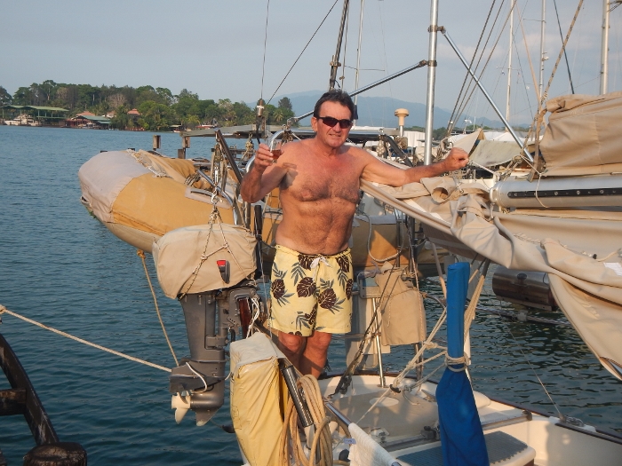 2017 Rio Dulce Catam Brians last toast aboard Tundra