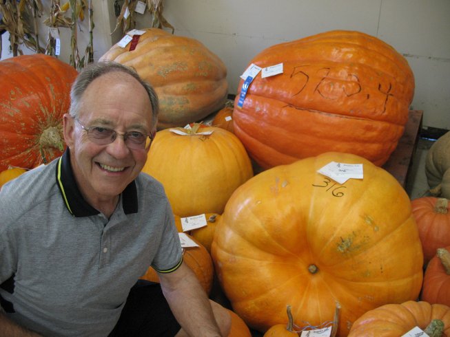 2010 Brigden Johnny with the prize Pumpkins at Brigden Fair