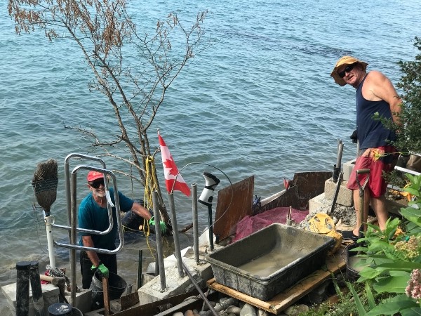 2019 July 19th Saw Brian & Ron Holmes working on
            the Retaining Wall