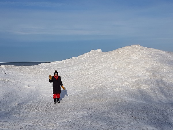 2019 JAN 22nd Kathy on a Beach Ice Dune