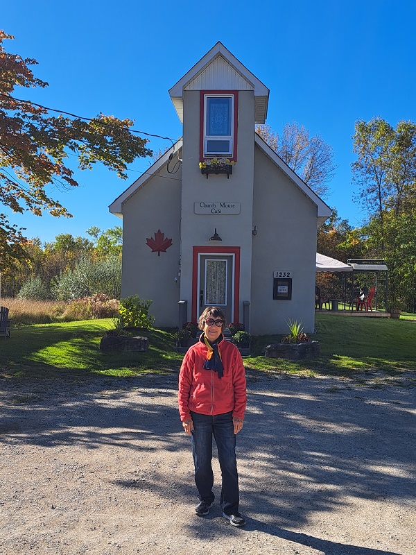 2022 Kathy in front of church Whitefish Falls