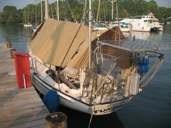 2011 Rio Dulce Tundra waits for us at the dock at Marios