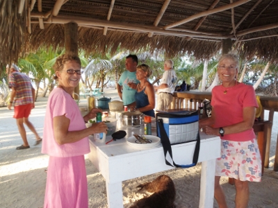 Ashore at North Long
              Cocoa for a fish barbecue