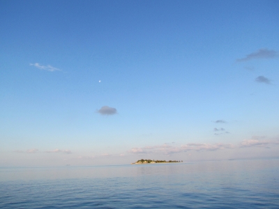 Rendezvous Cay in Belize as seen from a distance