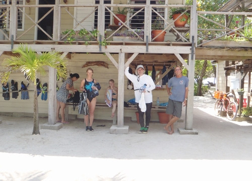 One of the dive resorts was
                    inhabited by the Canadians shown here