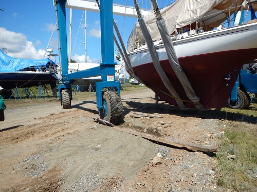 Tundra is finally freed from the mud and on
          her way to the water